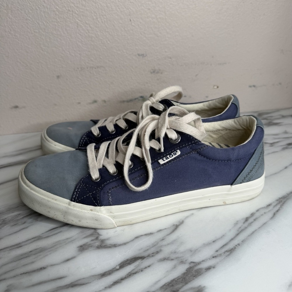 Taos Womens Size 9.5 Plim Soul Indigo Multi Sneakers Blue Canvas Lace Up